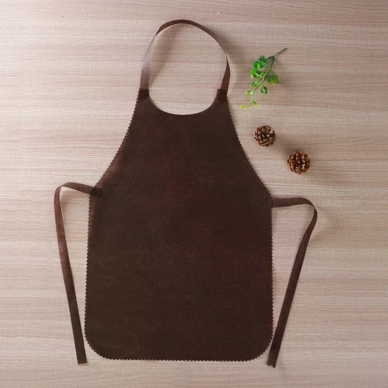 10pcs Disposable Non Woven Aprons Kitchen Aprons Solid Color Anti-fouling Breathable For Cooking, BBQ, Waiters, Hairdressing