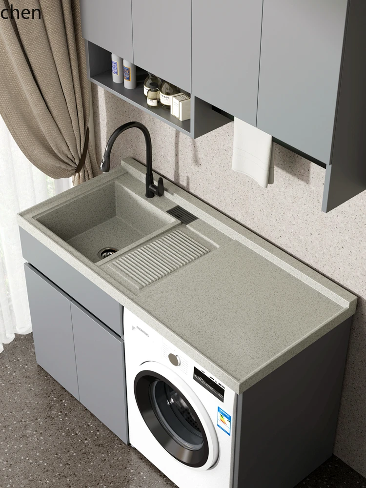 

QZT Honeycomb Aluminum Washing Machine Balcony Integrated Cabinet Combination Laundry Cabinet