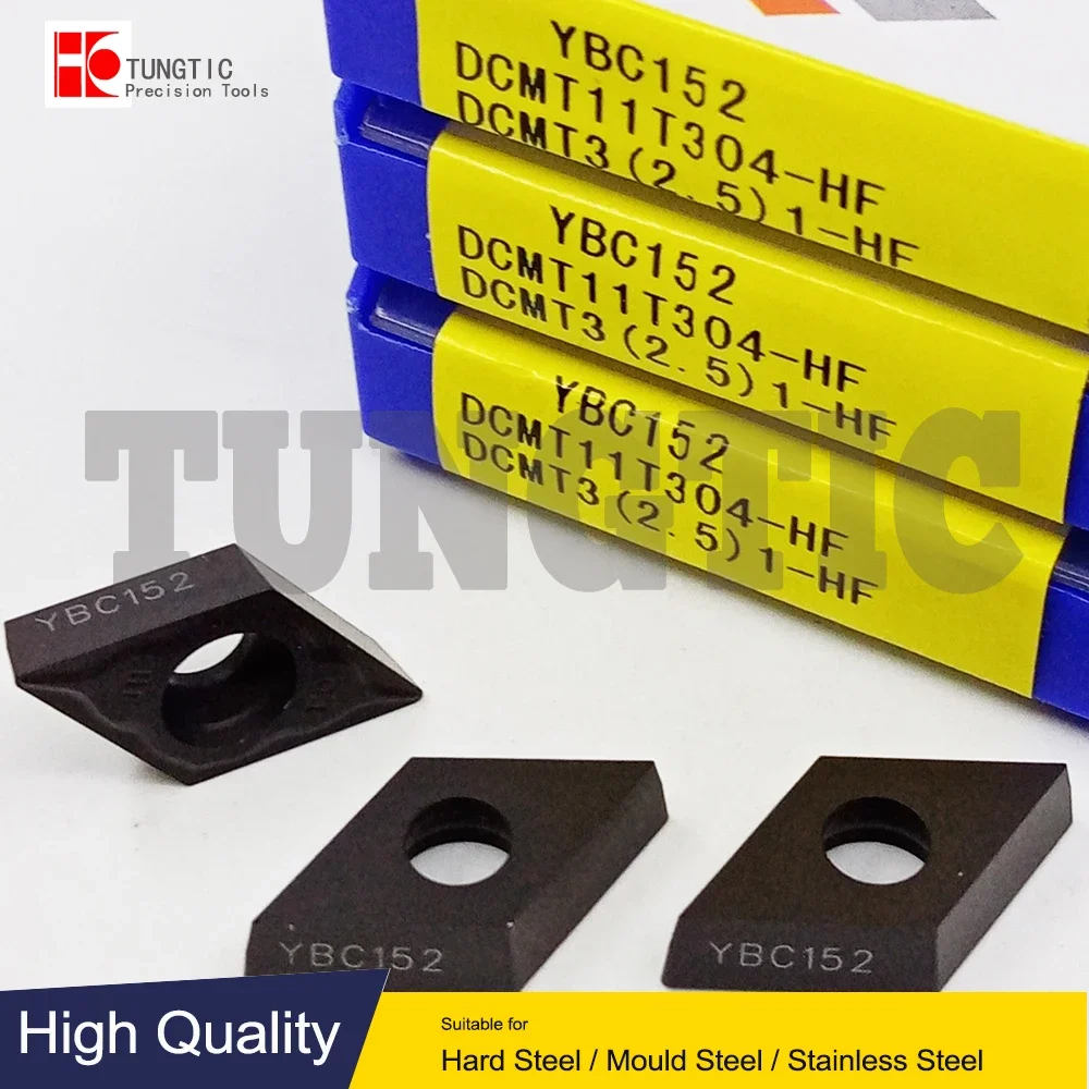 

DCMT11T304-HF YBC152 YBC251 DCMT11T304-HF Cutter CNC Tools Lathe Machining Lathe Cutting Tool Metal Turning Inserts DCMT 11T304