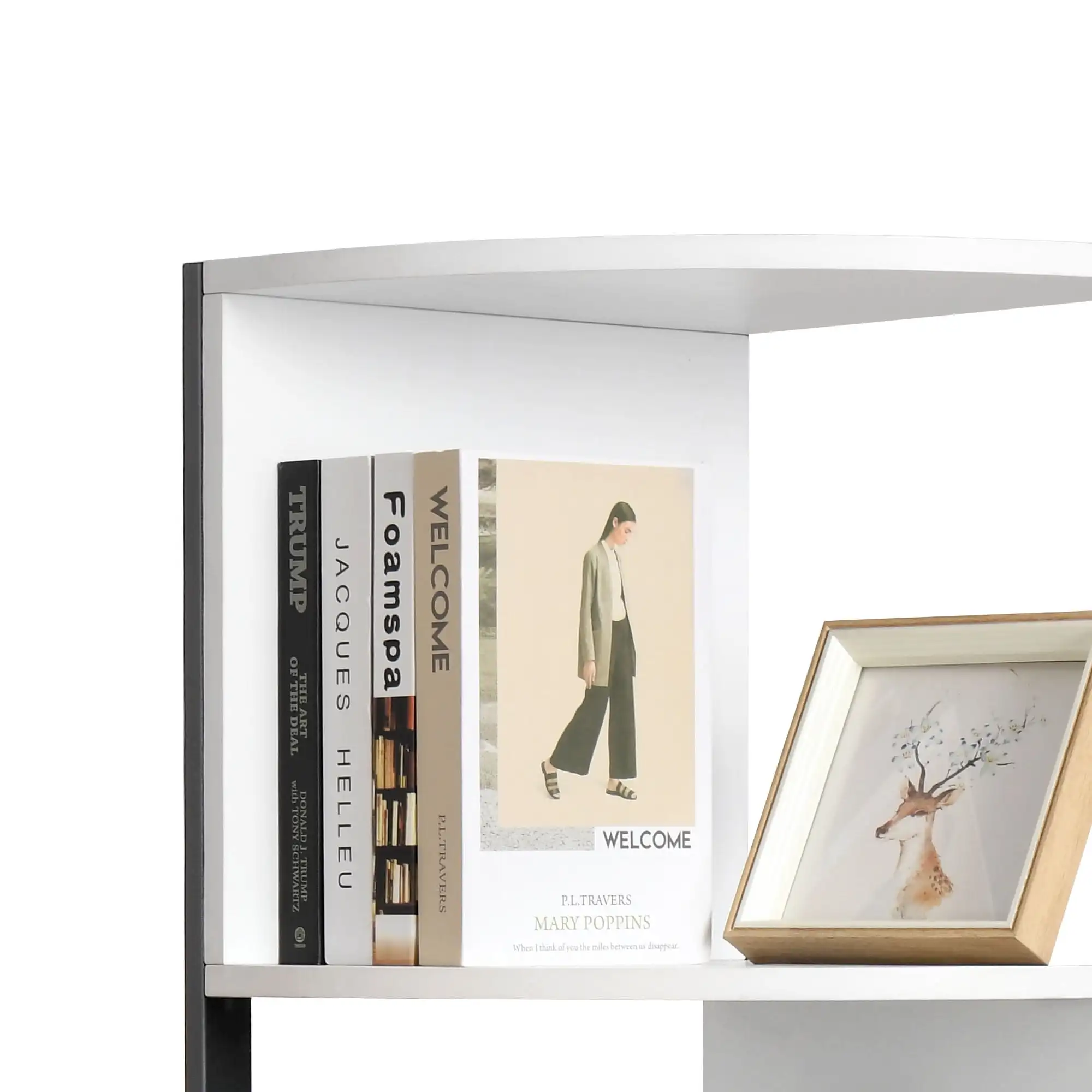 Dextrus Rak Sudut 6 Tingkat, Rak Terbuka Sempit, Rak Buku & Rak Buku Sudut Modern, Rak Penyimpanan Sudut Dudukan Tanaman untuk Rumah O