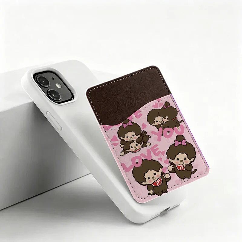 MONCHHICHI Phone Wallet Women Men PU Leather Phone Card Holder for Back of Phone, DIY Credit Card Pocket for Phone Case Gift view 4