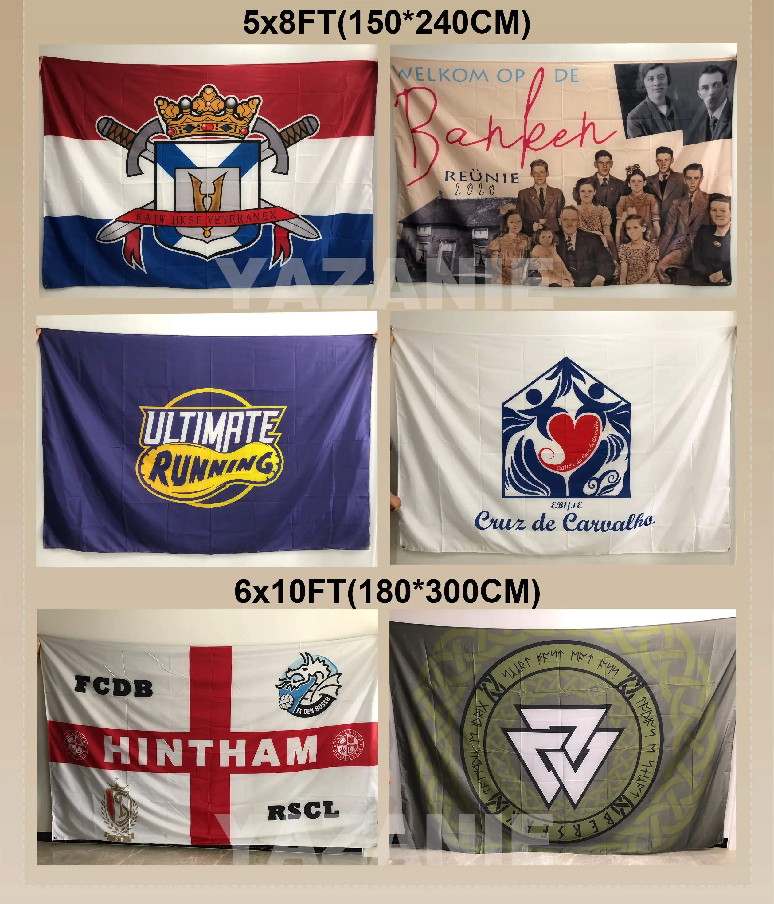 Single Double Sided Polyester Custom Flag 3x5/4x6/5x8FT with Brass Grommet Small Big Personalized Your Own Design Logo Text Flag