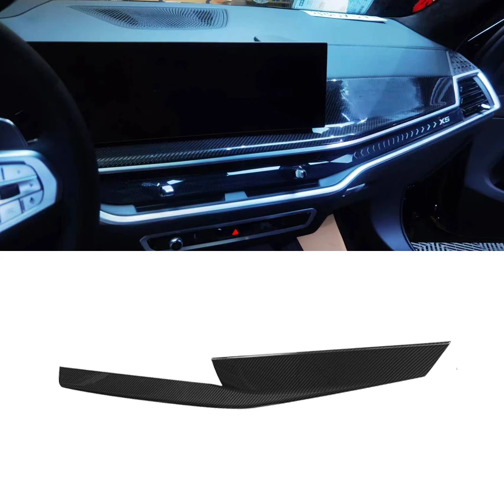 

1pc Real Dry Carbon Interior Dashboard Cover Panel Trim For BMW X5 X5M G05 X6 G06 X7 G07 2023up