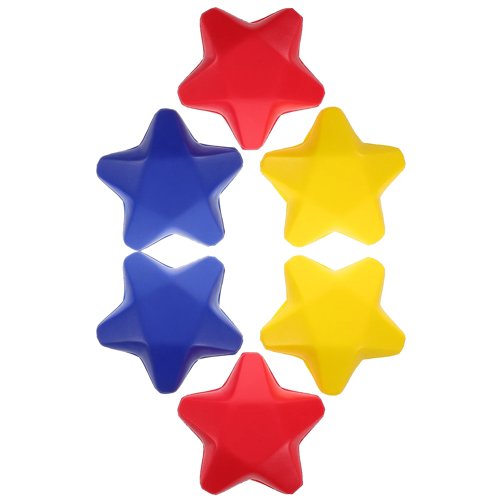 6 قطعة كرة الضغط على شكل نجمة أحمر أصفر أزرق رغوة الضغط الحسي تململ للأطفال البالغين مكتب المدرسة استخدام لطيف اسفنجي مكافحة القلق #4