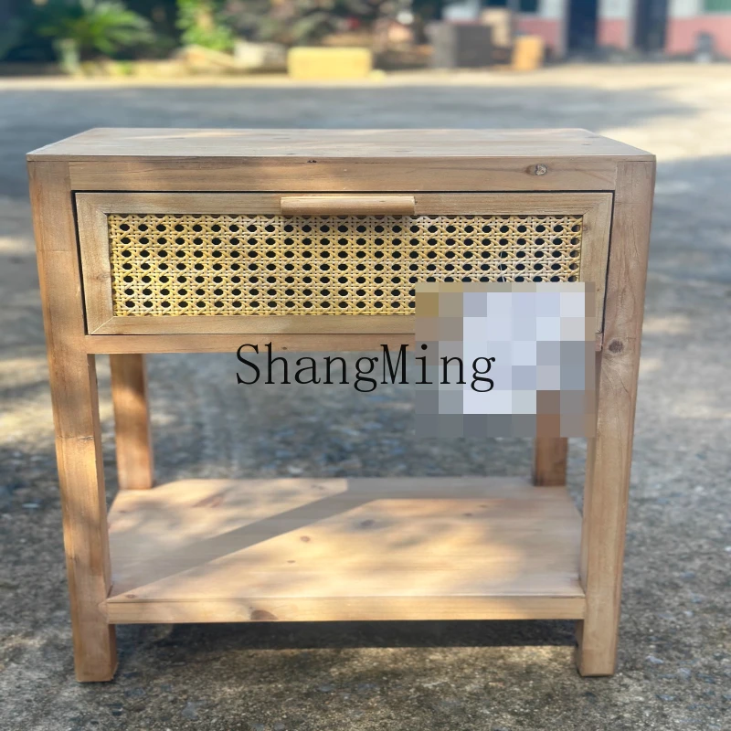 

FG original order new wood retro rattan craft furniture table sofa edge a few orders draw cabinet