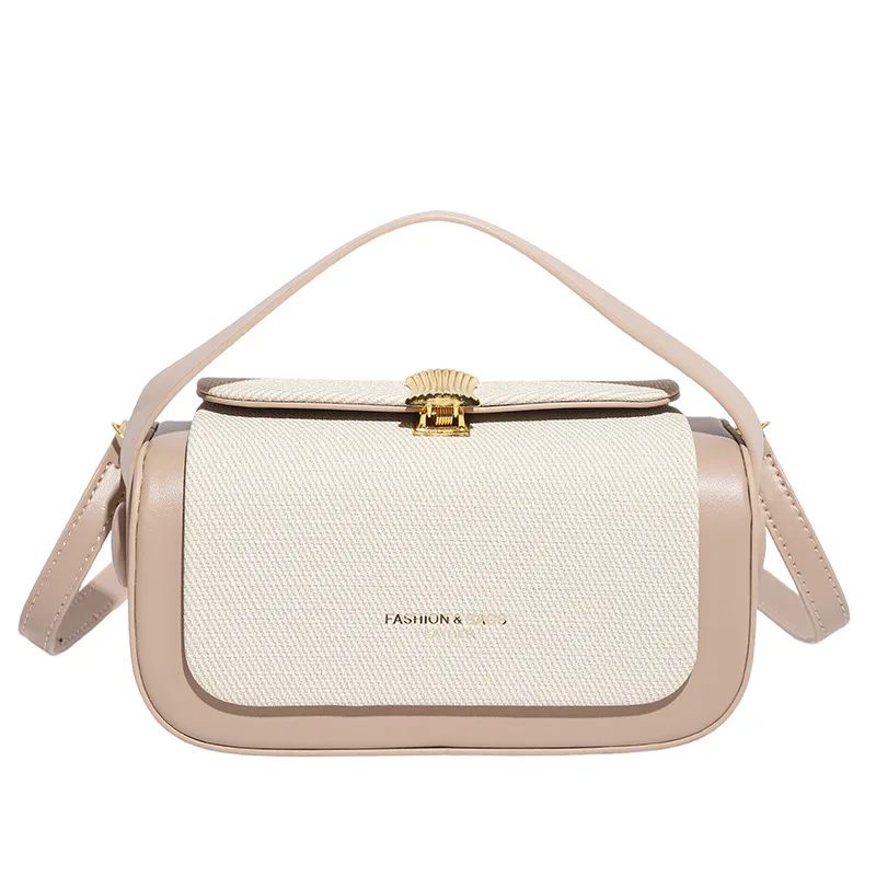 

High-end Light Luxury Retro Box Bag Women, New Niche Color-blocking Single Shoulder Crossbody Bag, Small Square Bag