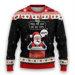 2025 New Ugly Christmas Sweatshirt For Women Clothes 3D Santa Ugly Christmas Sweater Mens Funny Christmas Gift Tracksuit Tops