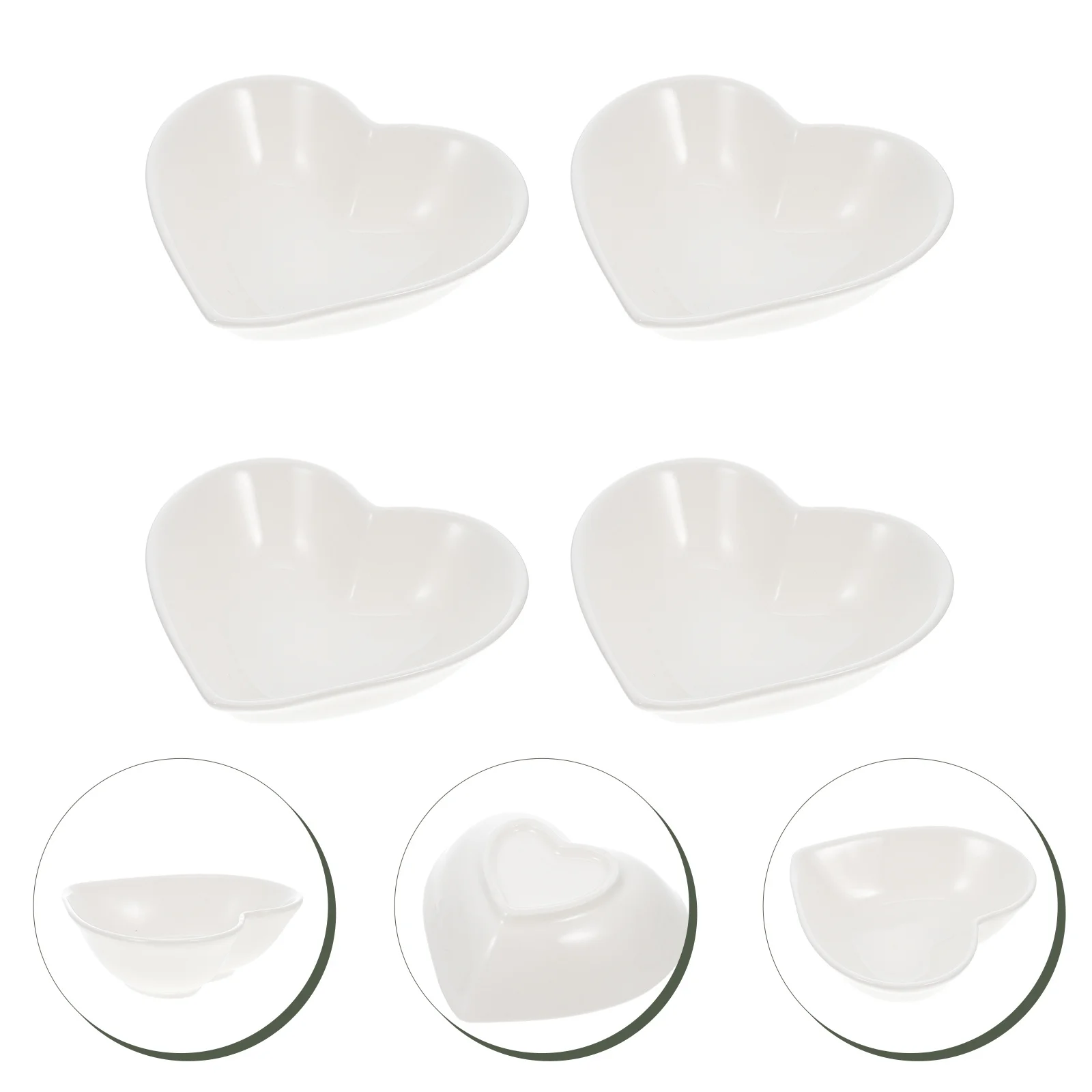 

Набор из 4 керамических мисок в форме сердца: премиум-класс для фруктов, салатов, супов, лапши – для дома, кухни, ресторана, отеля