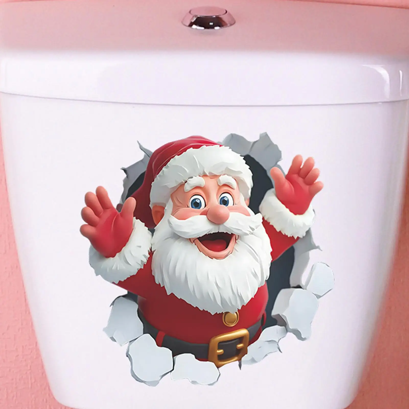 Self-Adhesive Christmas Wall Decals Santa Claus Wall-breaking Patern Stickers Wall Stickers Toilet Stickers Home Holiday Decor