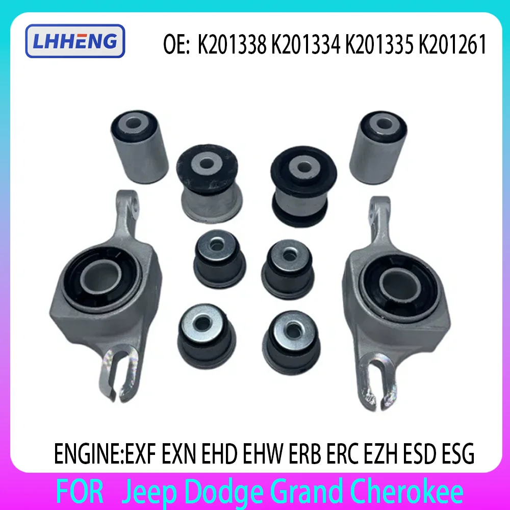 10PCS Control Arm Bushing Kits For Jeep Dodge Grand Cherokee 3.0L 3.6L 5.7L 6.4L V8 GAS OHV OEM K201338 K201334 K201335 K201261