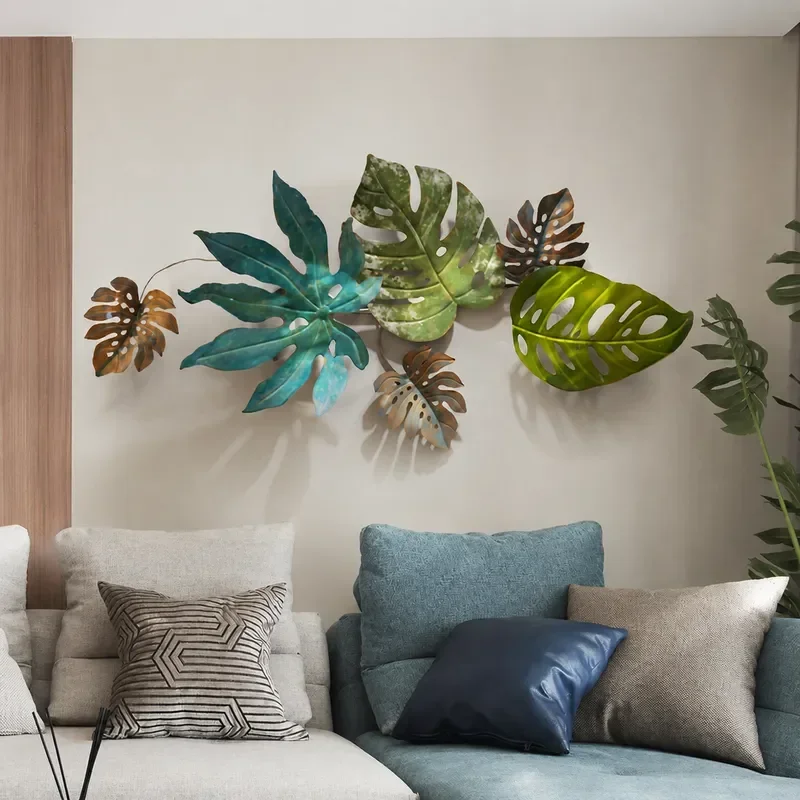 3D Wrought Iron Wall Hanging Decoration Living Room Dining Room Background Pendant Creative Metal Wall Art Decor
