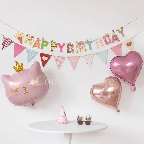 Happy Birthday Party Banner Pennant Flag Holiday Festival Celebration Banner Decorations Baby Shower Birthday Photo Props Supply