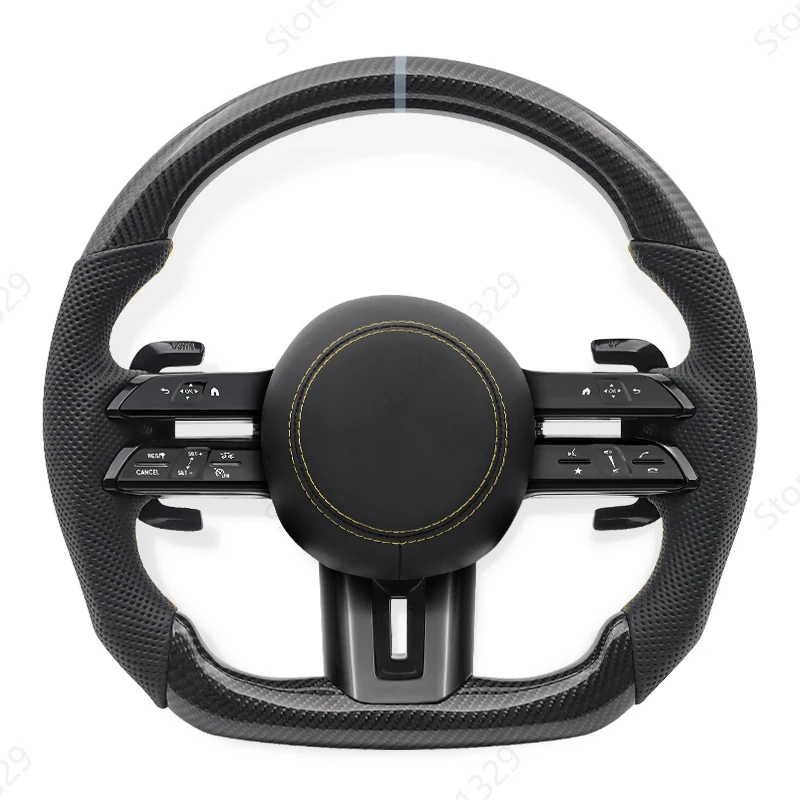 Carbon Fiber Steering Wheel Accessories With Black Frame is suitable for  AMG  W205 W213 W222 C63 E63 G63 GLC GLE