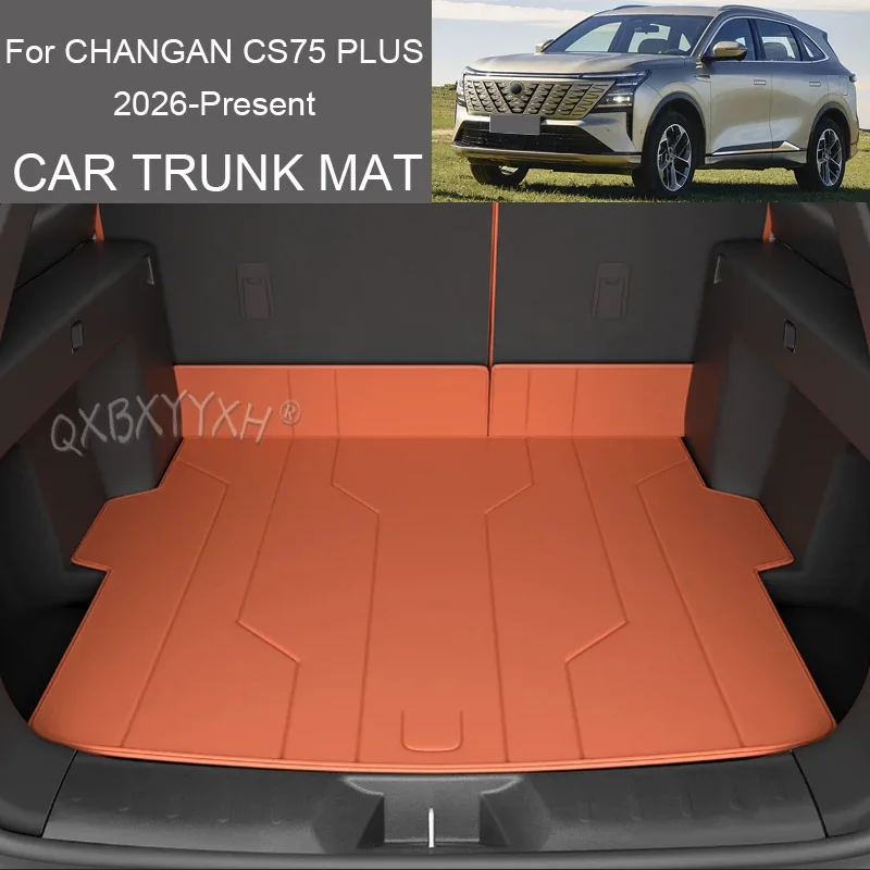 Car Trunk Main Cargo Liner For CHANGAN CS75 PLUS 2026-Present Nappa Leather Mat Auto Waterproof Wear-Resistant Pad Accessory