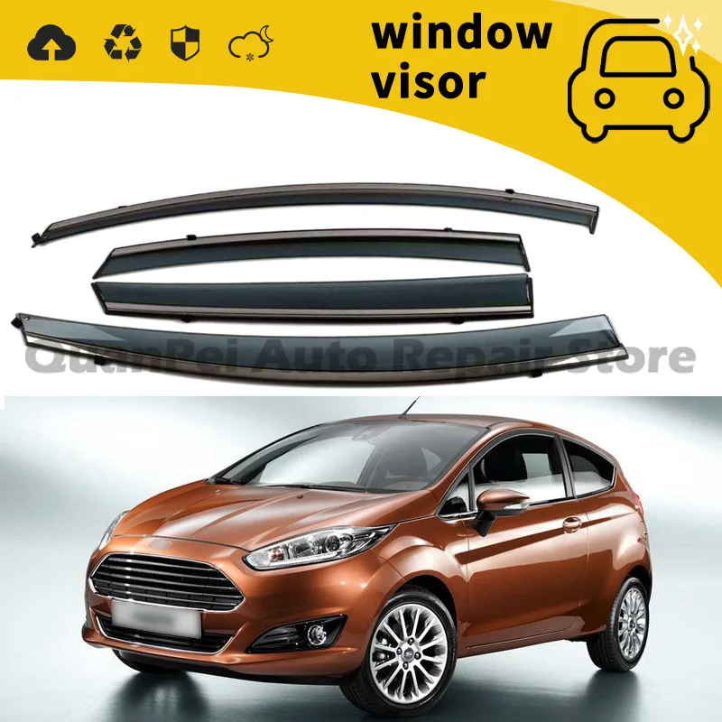 For 2009-2017 Ford Fiesta Hatchback, Durable Rain Visors, Anti-aging Wind Deflectors, Dustproof Auto Accessories