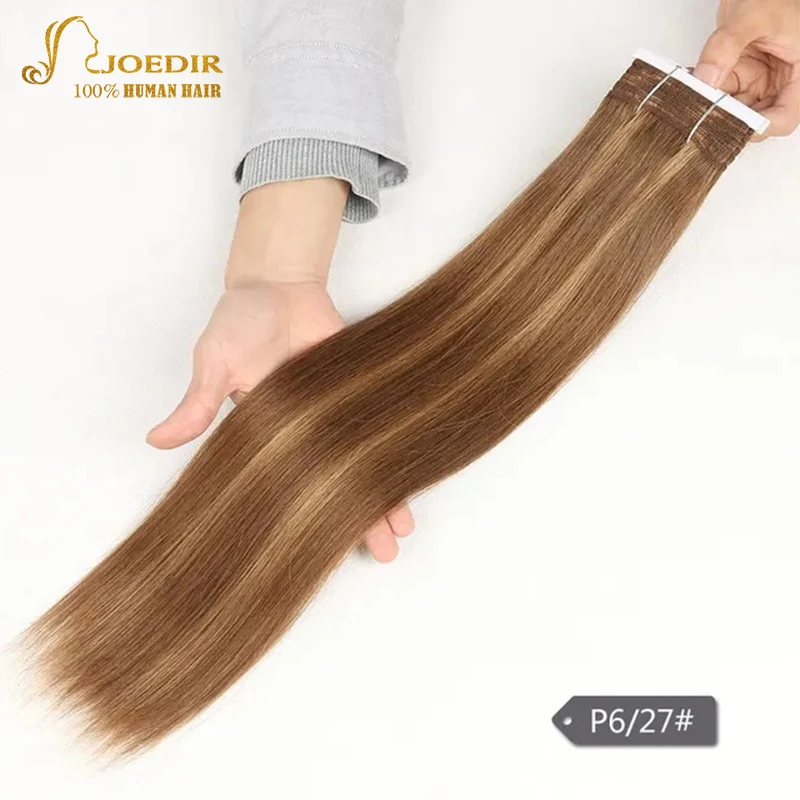 Joedir Brazilian Straight P4/27 P6/27 Human Hair Weave Bundles 100% Natural Rmy Hair Extension 10 To 26 Inches