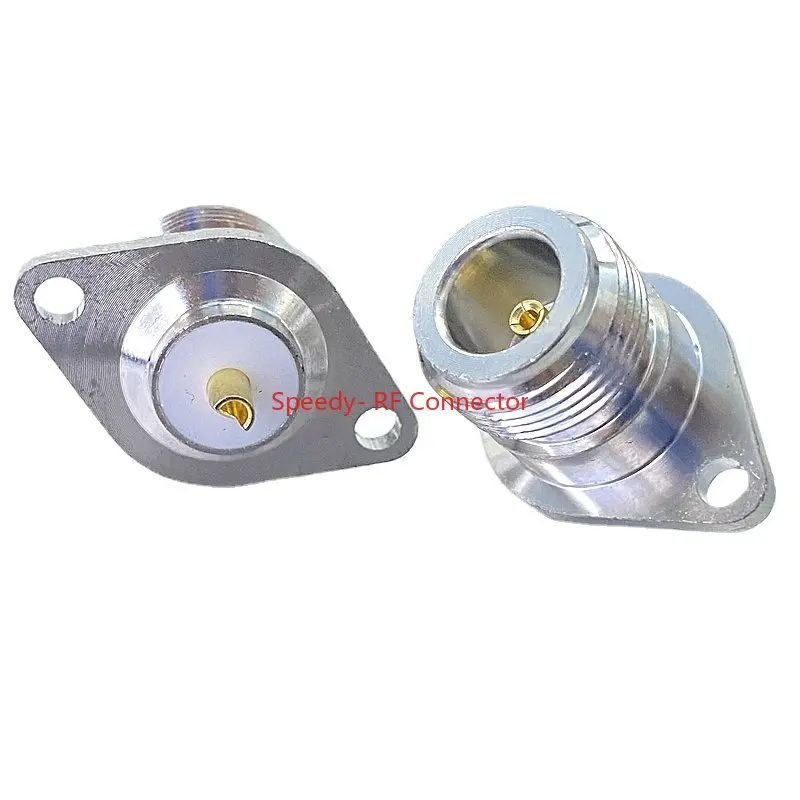 L16 N Type Female Jack 2Hole Flange Rhombic Diamond Chassis Panel Mount Socket Connector N Female Fast Delivery Welding Terminal