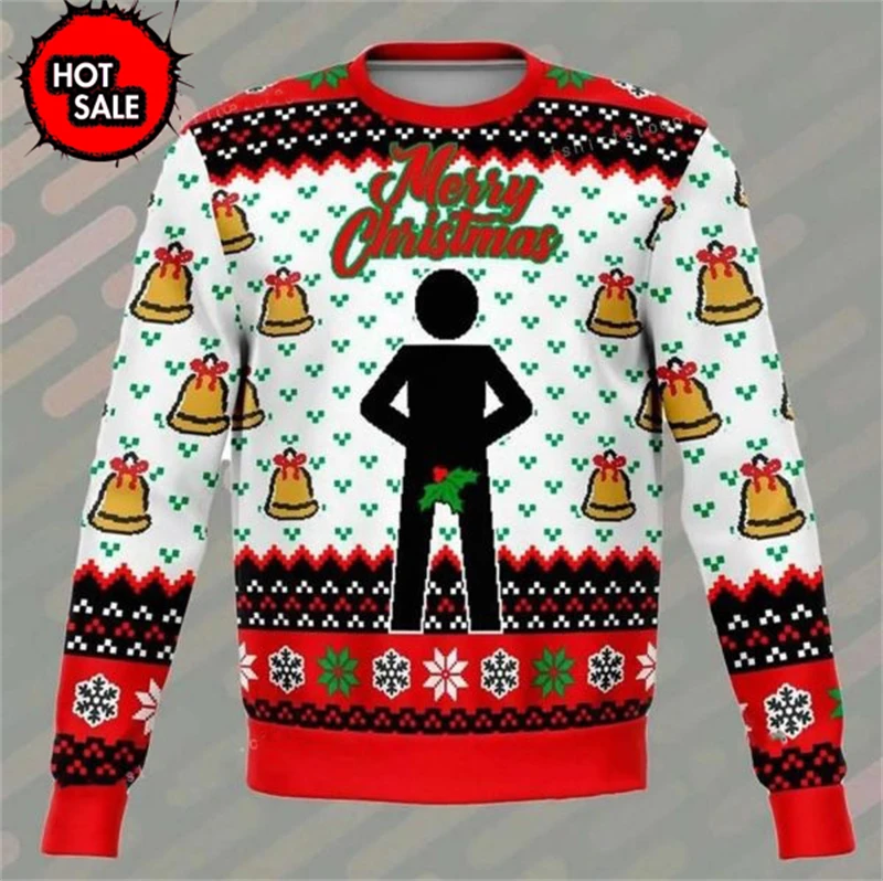 Hot Sale Santa Claus Cosplay Ugly Christmas Sweater Men Casual Holiday Party Pullovers Xmas Uniform Sweatshirts Unisex Tracksuit