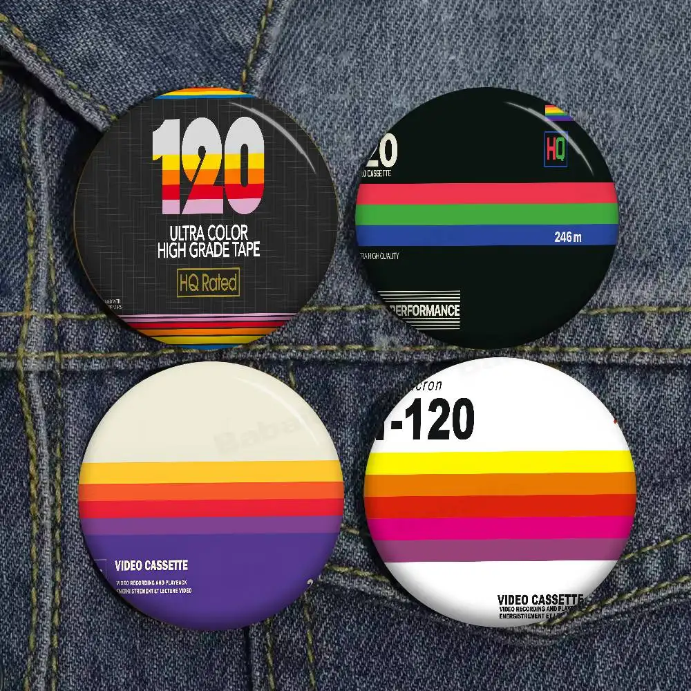 Computer New Retro VHS Style Tinplate Soft Button Pin Brooch Metal Badge Custom Jewelry Accessories Hat Bag Lapel