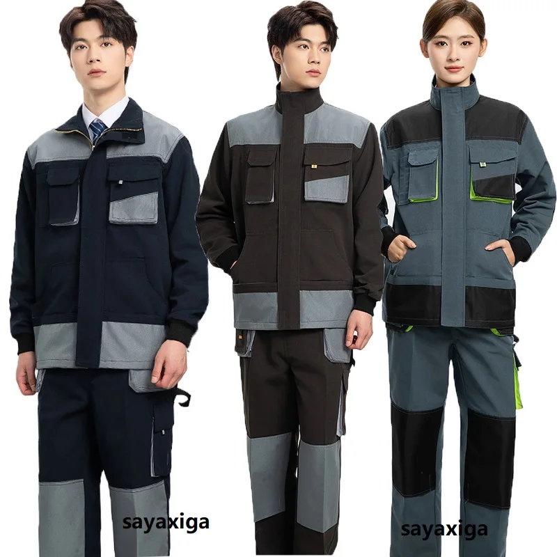 

2024Worker Clothing Factory workshop Uniforms Multi pockets Wear-resistant Men Women Mechanical Auto Repair Working Coveralls5XL