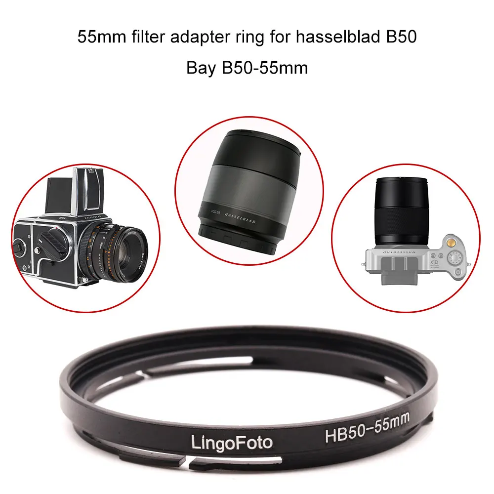 B50 Bayonet to 52 55 58 62 67 72 77 82mm Filter Adapter Ring for Medium Format V System Lens