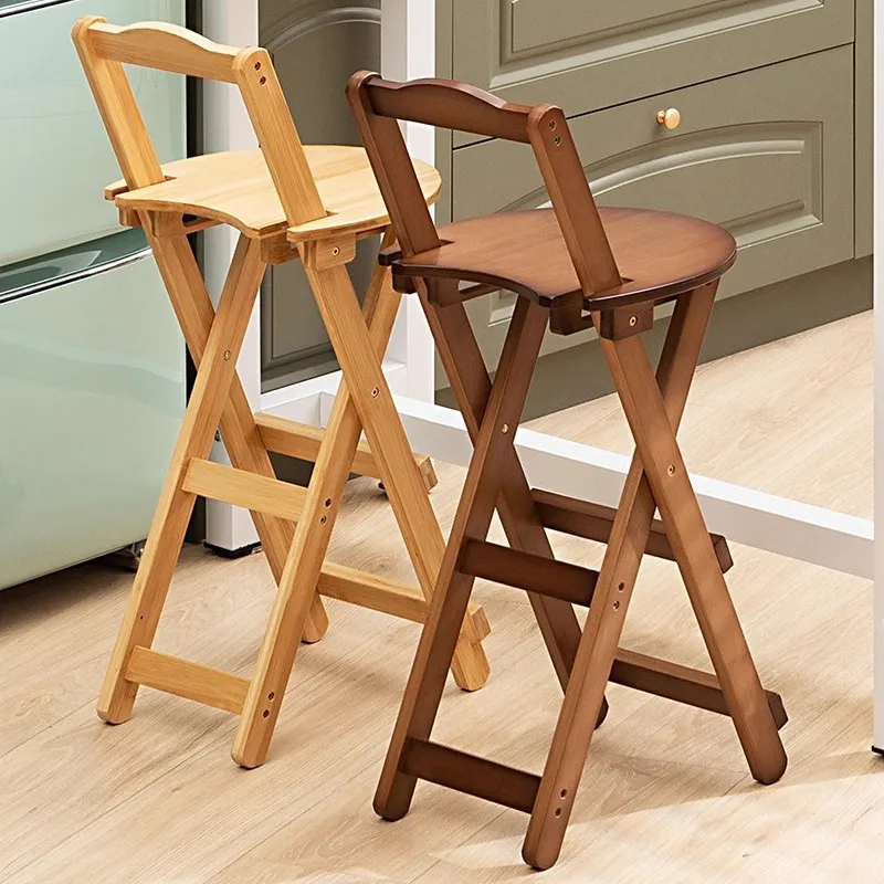 

Backrest Bar Chair Foldable Living Room Highstool Light Luxury Bar Chair Modern Simple Home Restaurant Bar Counter