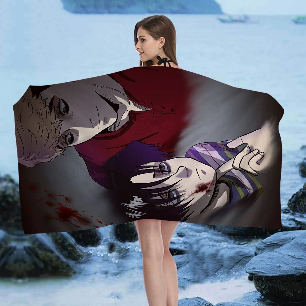 Killing Stalking Anime Beach Swimming Towel Soft Absorbent Washcloth Children's Gifts For Kids Travel Camping Gym