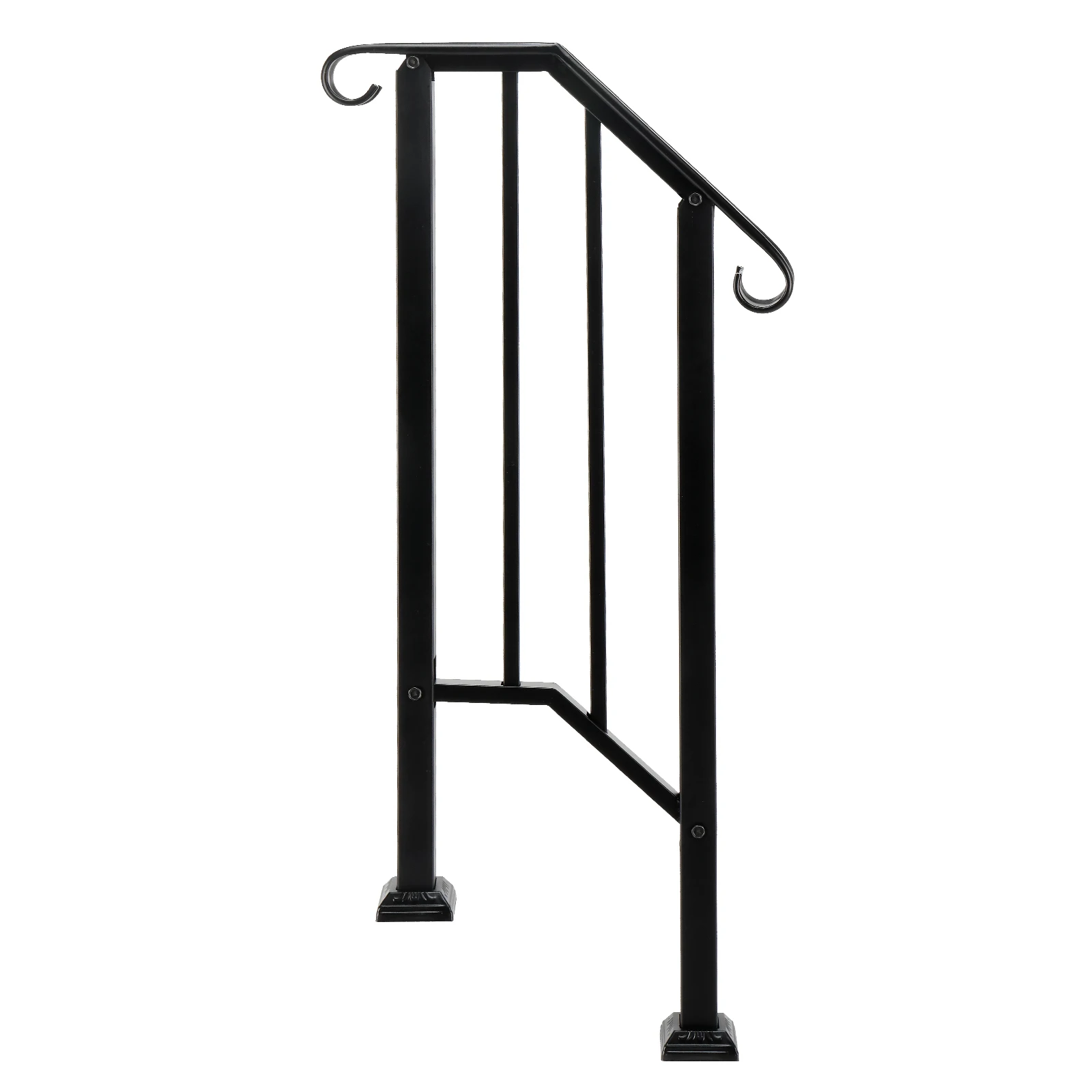 Artisasset Matte Black Outdoor 1st Tier Iron Handrail