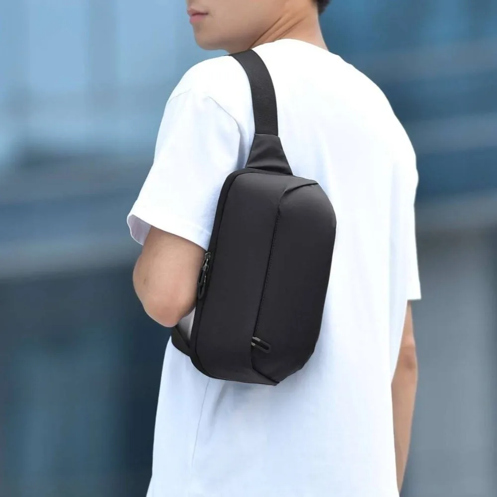 

All-match Waterproof Men Chest Bag Oxford Cloth Shoulder Bag Sports Message Bag Solid Color Large Capacity Crossbody Bag Running