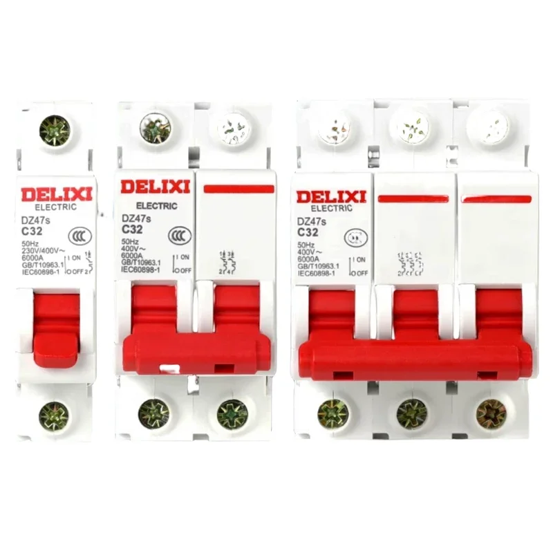 1-125A Overload Circuit Breaker DZ47s Air Switch 1P 2P 3P 4P Air Switches Protection for Household Use Flame Retardant