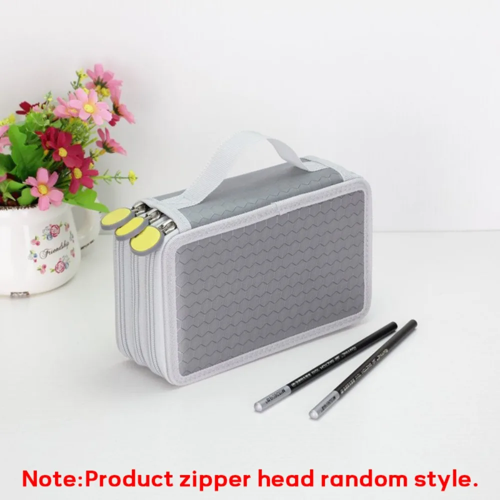 Large Capacity Oxford Cloth Pen Bag Color 52-Hole Stationery Storage Bag Multi-layer Waterproof Pen Pouch Students