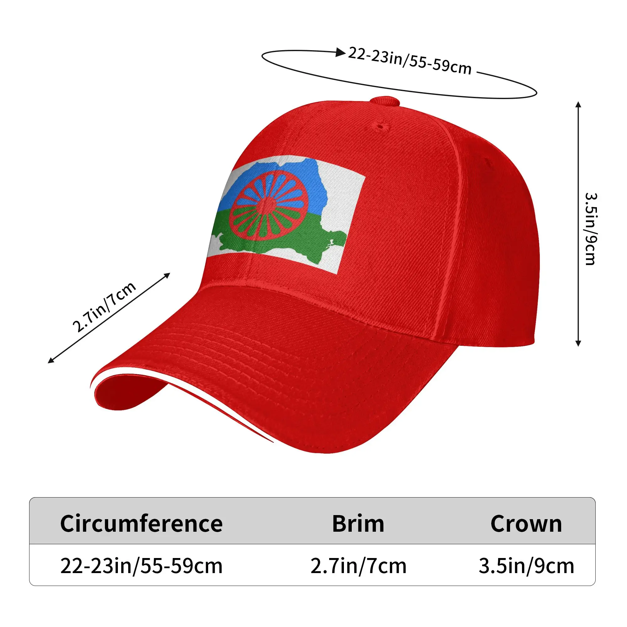 Personalized Gypsy Flag Cap Casual Baseball Caps Adjustable Hat Hip Hop Summer Unisex Baseball Hats Customizable