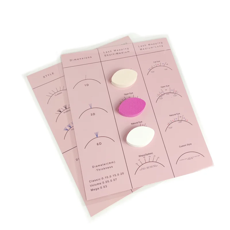 1PCS Practice Chart Beginner Lash Map Plus 20 Pcs Eye Shape Sponge  For Eyelash Extension Reusable Private Label Available