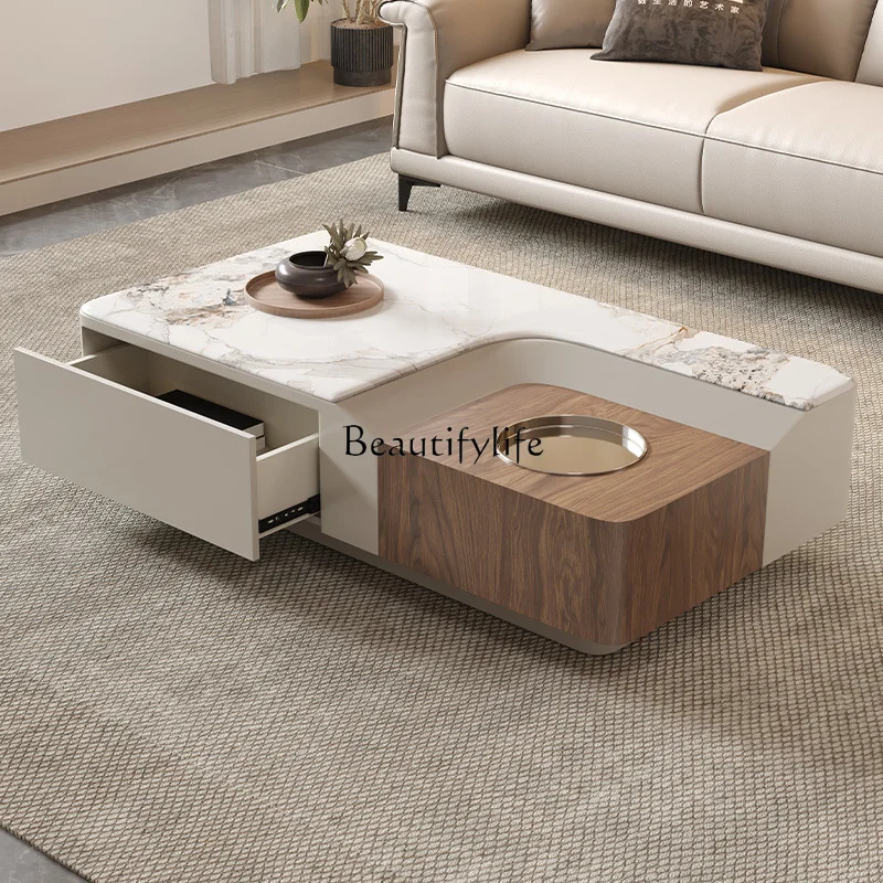 

New microcrystalline stone coffee table living room small apartment modern simple home high-end designer