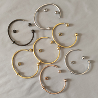 Fashion DIY Jewelry Parent Child Gift Metal Stainless Steel Waterproof The Ball Head Can Be Unscrewed Accessories Open Bracelets