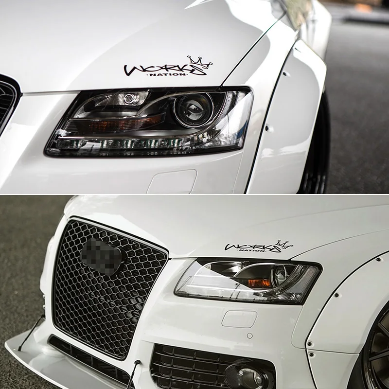 Works Nation Reflective Car Headlight Sticker Automobile Eyelid Eyebrow Vinyl Decal