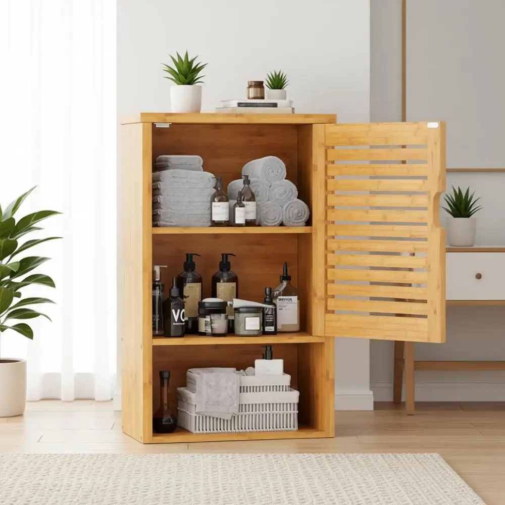 

Деревянный шкафчик для медикаментов с регулируемой полкой, настенный бамбуковый органайзер, 15.7 x 7.8 x 23.6