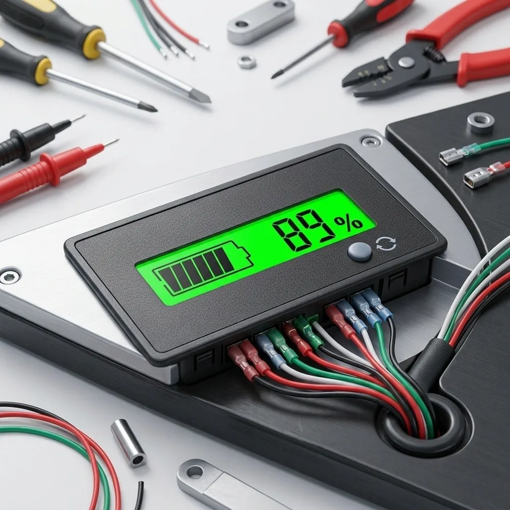 12V-72V For battery Level Indicator with Voltage and SOC Display for Lithium and Lead-Acid Batteries Waterproof Unit