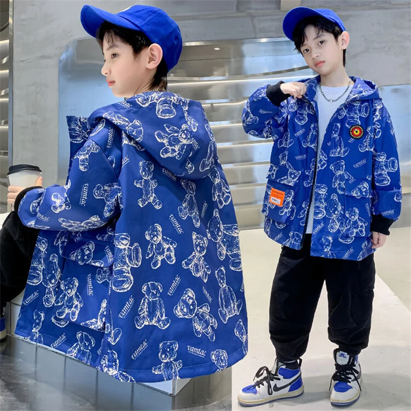 

Boys Coat Jacket Cotton Outerwear Overcoat 2023 Lovely Spring Autumn Plus Size Children's Warm Clothing