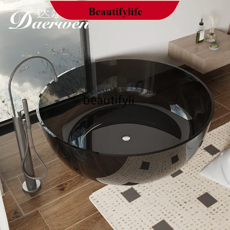 

F18 Transparent Bathtub Round Color Crystal Bathtub Household Bathtub Independent Hotel Homestay,