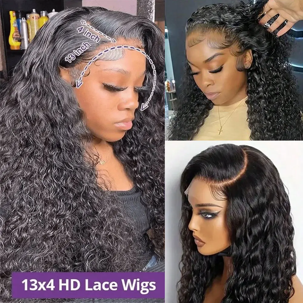 Парик из натуральных человеческих волос с прозрачной кружевной передней частью 13X4, плотность 200, естественный цвет, волнистый передний парик с кружевом, Детские волосы