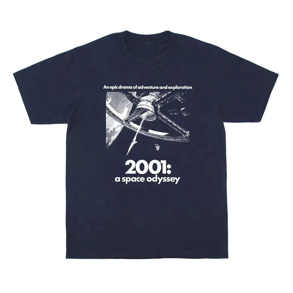 Men's T-shirt 2001 A Space Odyssey T Shirt Movie Stanley Kubrick Si-Fi Cotton Washed Men's Clothing Short Sleeve Printed Shirt