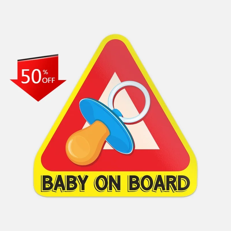

Funny Car Warning Sign Baby On Board Nipple Vinyl Sticker Decal Bodywork Camper Windows Guitar Motorcycle