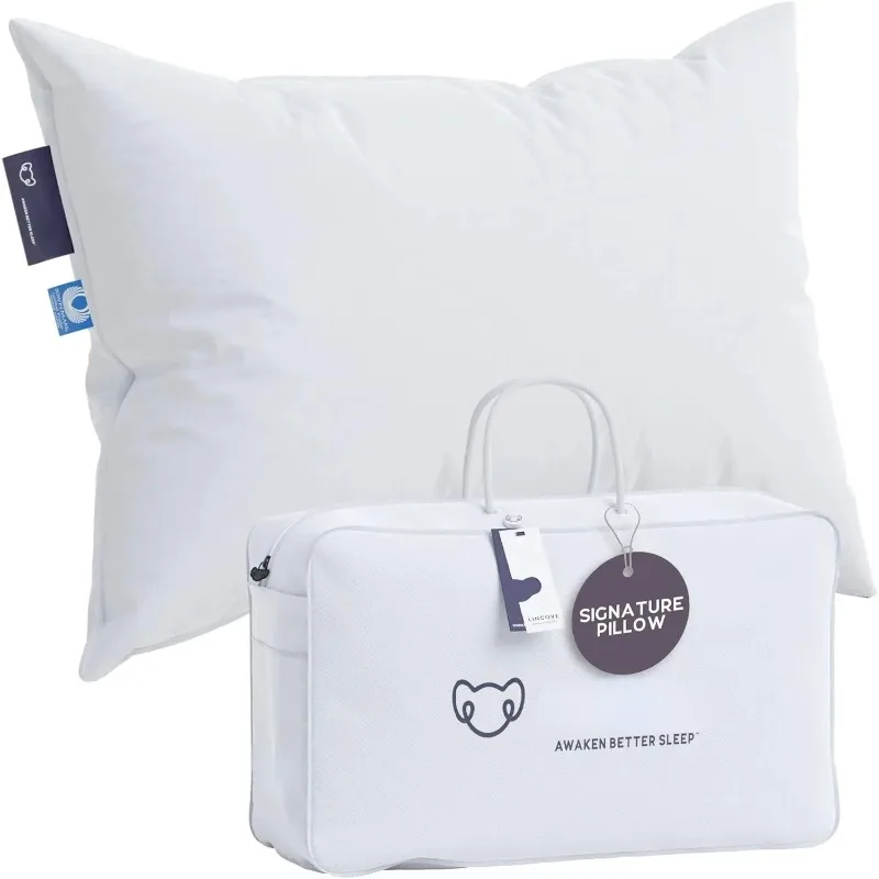 

Signature 100% Natural Canadian White Down Luxury Sleeping Pillow - 800 Fill Power, 500 Thread Count Cotton Shell,