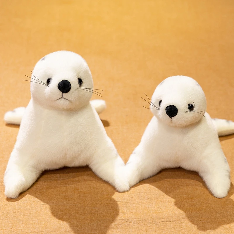 

New White Seal Doll Simulation Stuffed Plush Toy Handmade Doll Cartoon Anime Cute Children's Birthday Gift Fun Doll