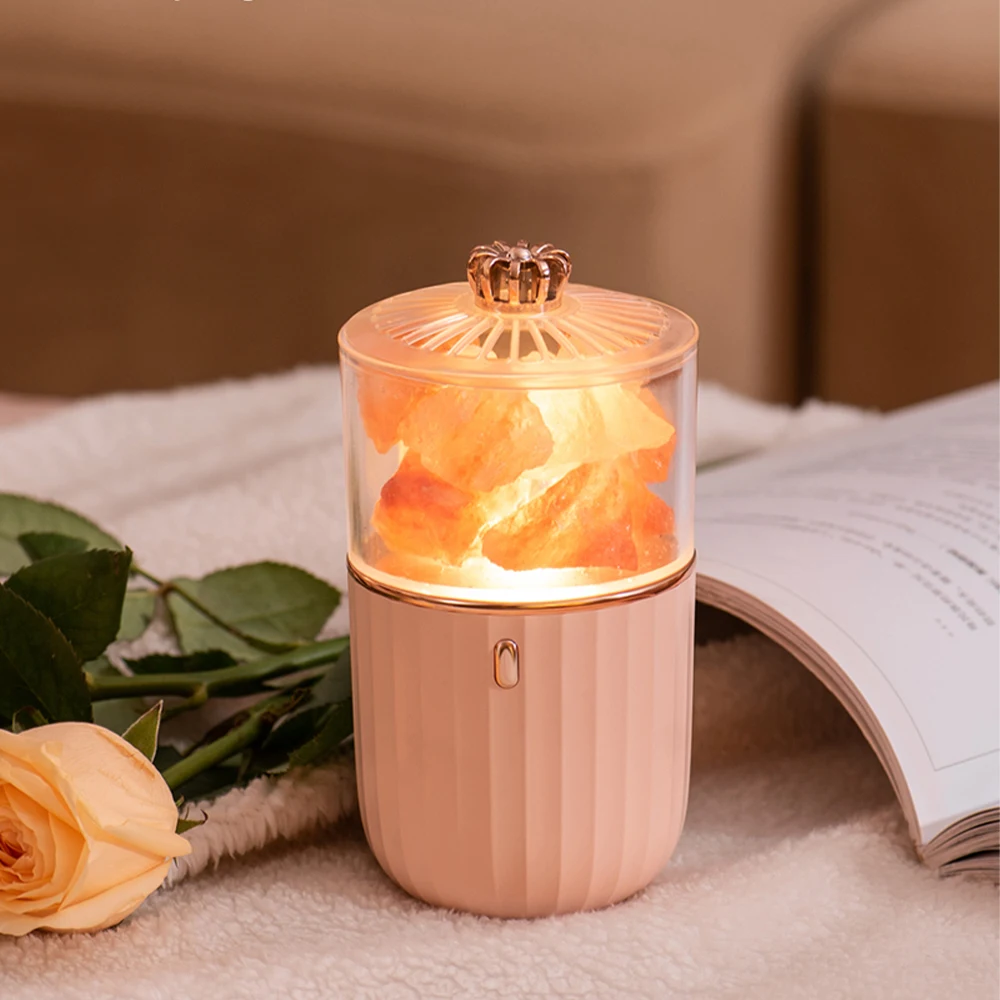 

New Product 2023 Portable Electric Perfume Lamp Desktop Fragrance Scent Diffuser Led Ionic Crystal Salt Lamp Fragrance Lamp