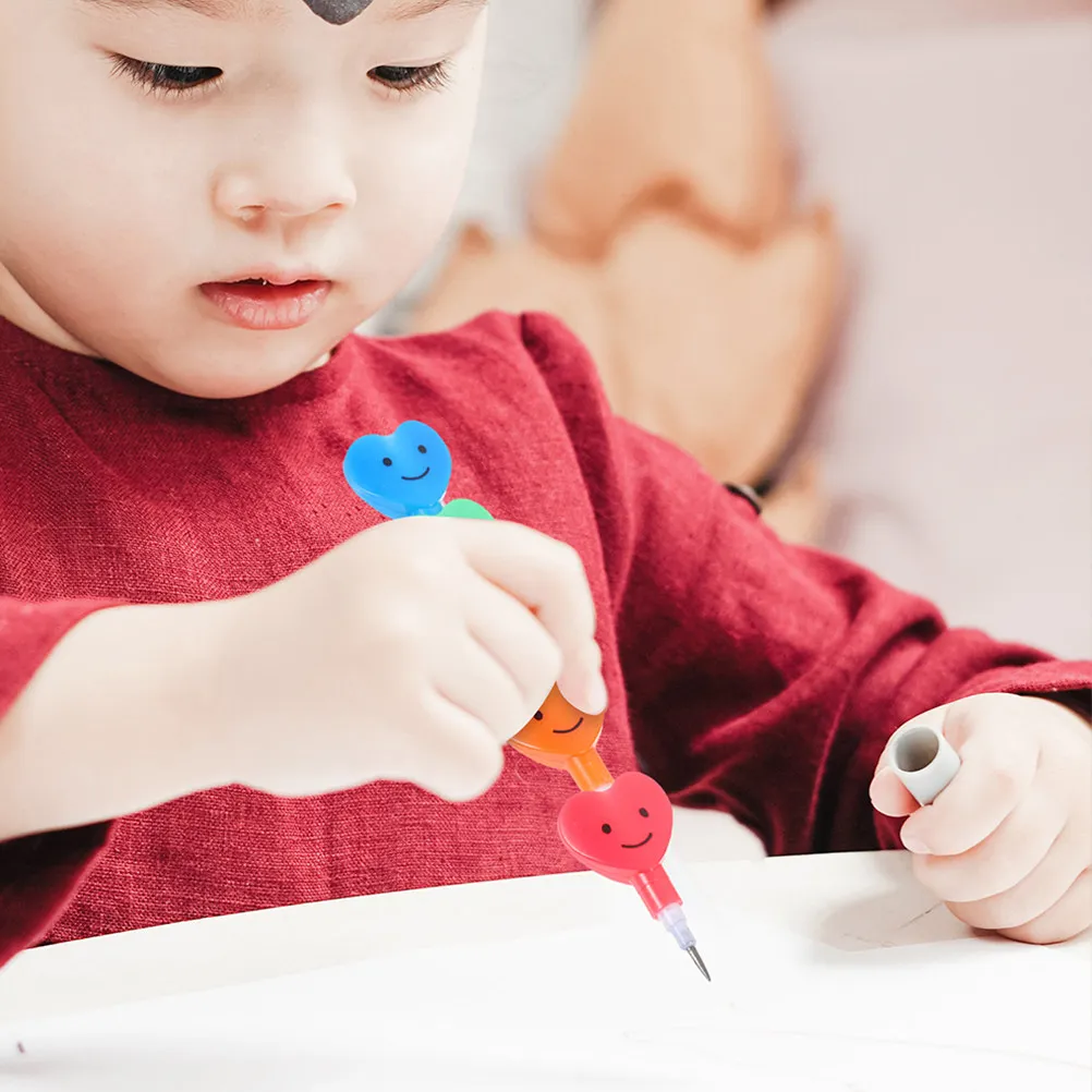 

25pcs Heart Shaped Stackable Pencils Reliable Lead Fun Stationery Kawaii Plastic Stacking Pencils Student Rewards Birthday