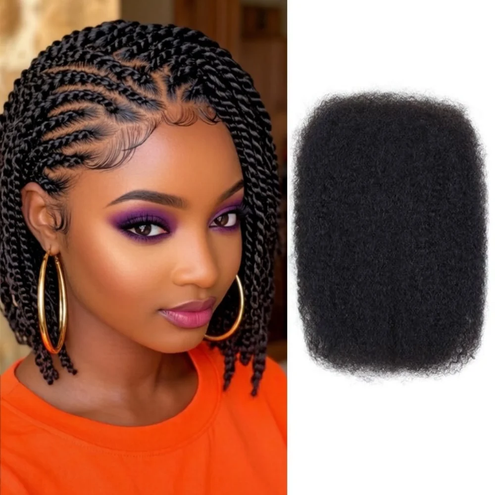 

Afro Kinkys Bulk Human Hair for Dreadlocks Extensions Repair Locs, Twist Braiding Afro Kinky Human Hair for Locs 1 Pack 30g
