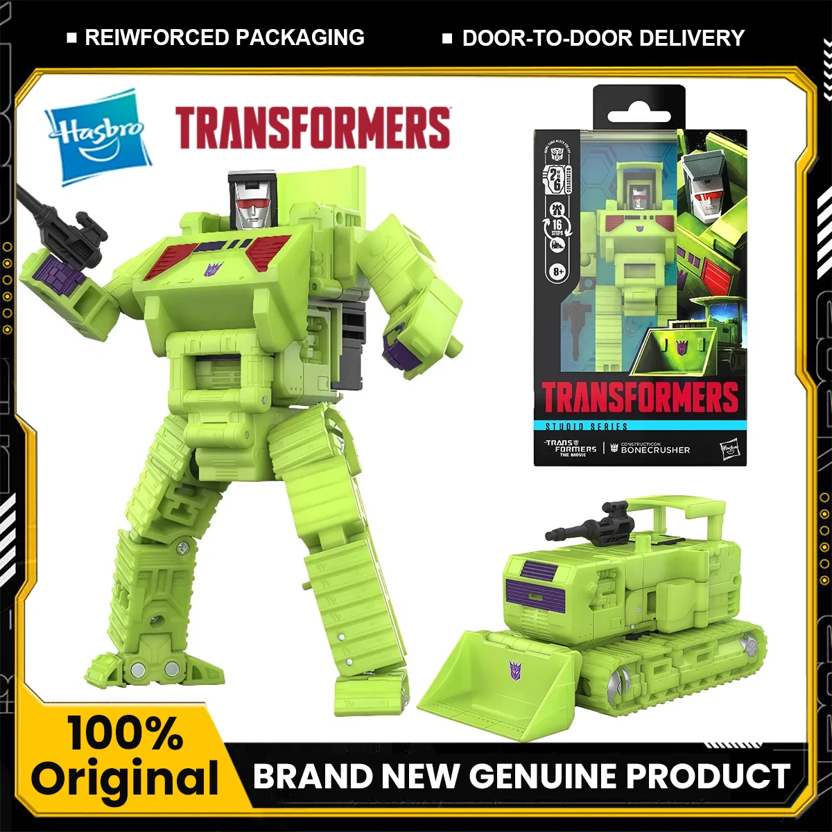Juguetes originales Hasbro Transformers Classic Toys Studio Series SS86 Bonecrusher Transformer, figura de acción de robot, modelo de juguete, regalo