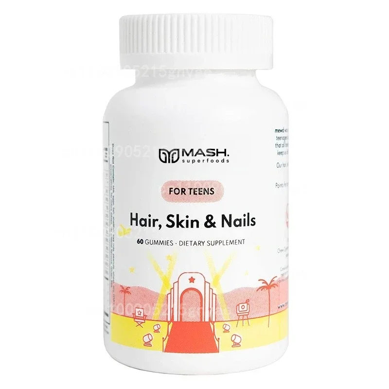 

Hair, Skin, and Nail Vitamins Containing Biotin and Folate+9 Essential Vitamins and Minerals Iodine and Zinc -60 Gummies